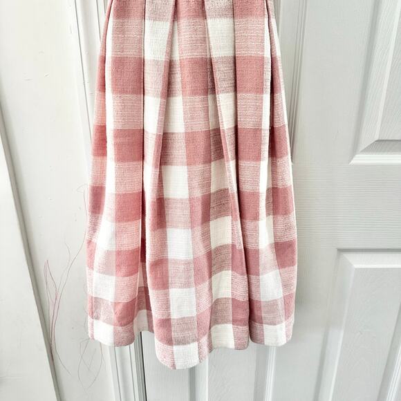 Gal Meets Glam Polly Pink White Gingham Checkered A Line Sun Dress 2 Girly Femme - Picture 9 of 10